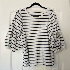 Sonoma Navy and White Striped Blouse size XL
